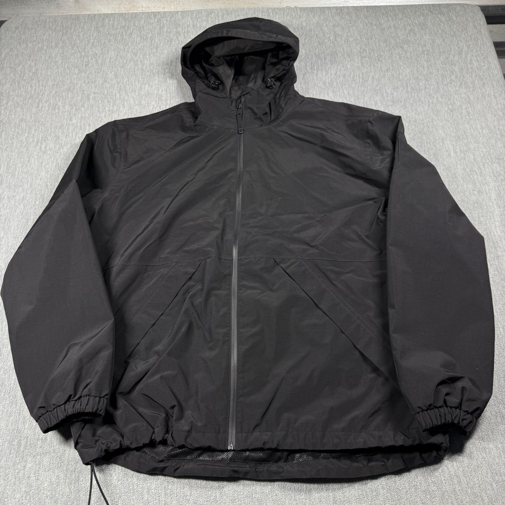 Timberland Jacket Mens XL Black Waterproof Hooded Windbreaker Rain Coat